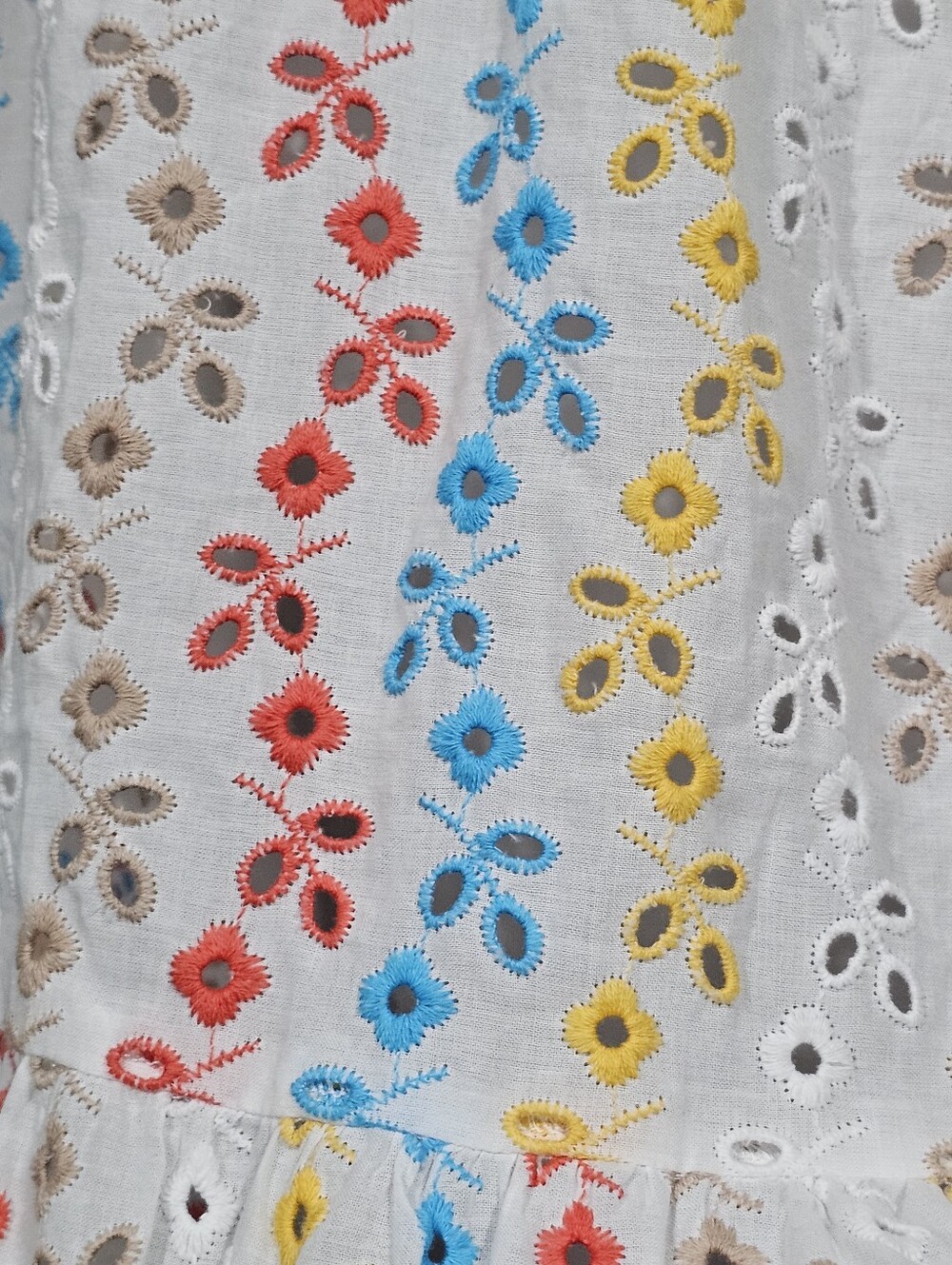 Crown & Ivy Embroidered Cap Sleeve Eyelet Maxi Dress Sz 10 - 100% Cotton - Picture 9 of 14